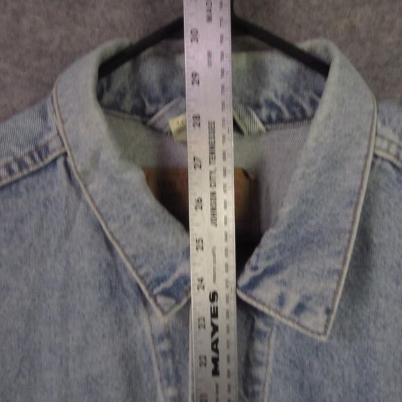 Levi's Denim Jacket Mens XL Light Wash Trucker American Flag Patch 70507-0389 - Picture 4 of 7